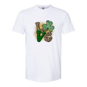 St Patrick's Day Love Plaid Shamrock Leopard Clover Leaf Softstyle CVC T-Shirt