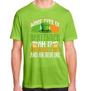 St Patrick's Day Bartender Irish Shamrock Leprechaun Hat Great Gift Adult ChromaSoft Performance T-Shirt