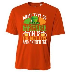 St Patrick's Day Bartender Irish Shamrock Leprechaun Hat Great Gift Cooling Performance Crew T-Shirt