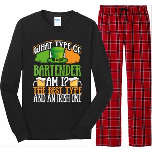 St Patrick's Day Bartender Irish Shamrock Leprechaun Hat Great Gift Long Sleeve Pajama Set