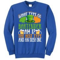 St Patrick's Day Bartender Irish Shamrock Leprechaun Hat Great Gift Tall Sweatshirt