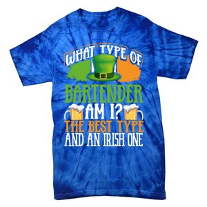 St Patrick's Day Bartender Irish Shamrock Leprechaun Hat Great Gift Tie-Dye T-Shirt