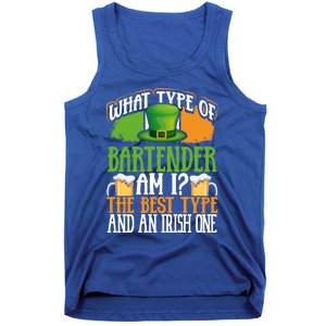 St Patrick's Day Bartender Irish Shamrock Leprechaun Hat Great Gift Tank Top