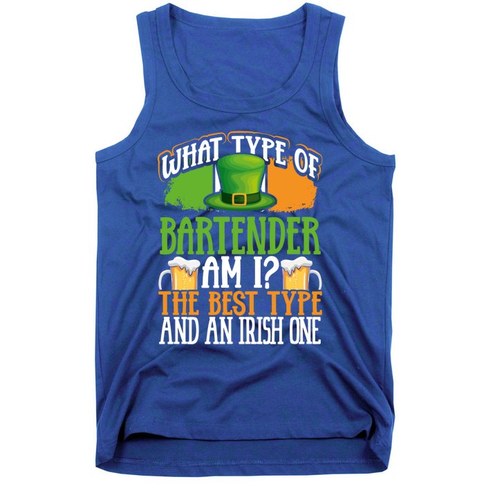 St Patrick's Day Bartender Irish Shamrock Leprechaun Hat Great Gift Tank Top