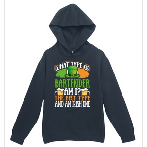 St Patrick's Day Bartender Irish Shamrock Leprechaun Hat Great Gift Urban Pullover Hoodie