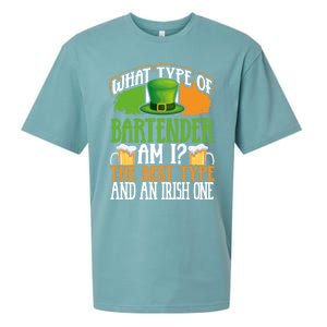 St Patrick's Day Bartender Irish Shamrock Leprechaun Hat Great Gift Sueded Cloud Jersey T-Shirt