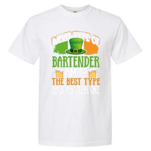 St Patrick's Day Bartender Irish Shamrock Leprechaun Hat Great Gift Garment-Dyed Heavyweight T-Shirt