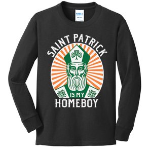 St. Patrick's Day Saint Patrick Is My Homeboy Kids Long Sleeve Shirt