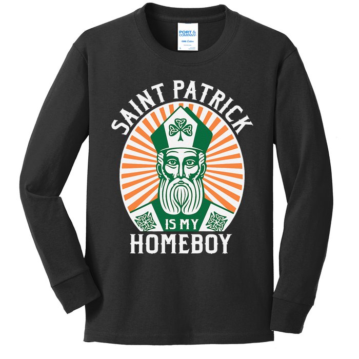 St. Patrick's Day Saint Patrick Is My Homeboy Kids Long Sleeve Shirt