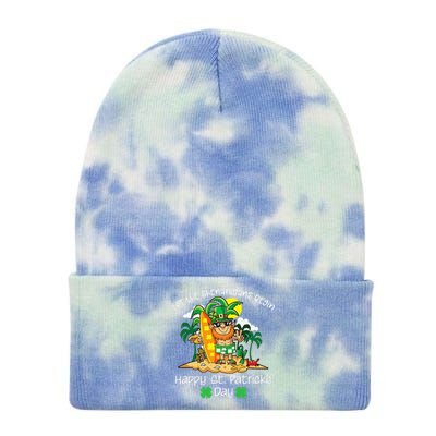 Saint Patrick's Day Beach Loving Leprechaun Shenanigans Tie Dye 12in Knit Beanie