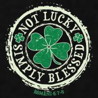 St. Patrick's Day Not Lucky Simply Blessed Romans 4 78 Ladies PosiCharge Tri-Blend Wicking Tank