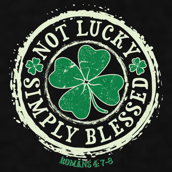 St. Patrick's Day Not Lucky Simply Blessed Romans 4 78 Ladies PosiCharge Tri-Blend Wicking Tank