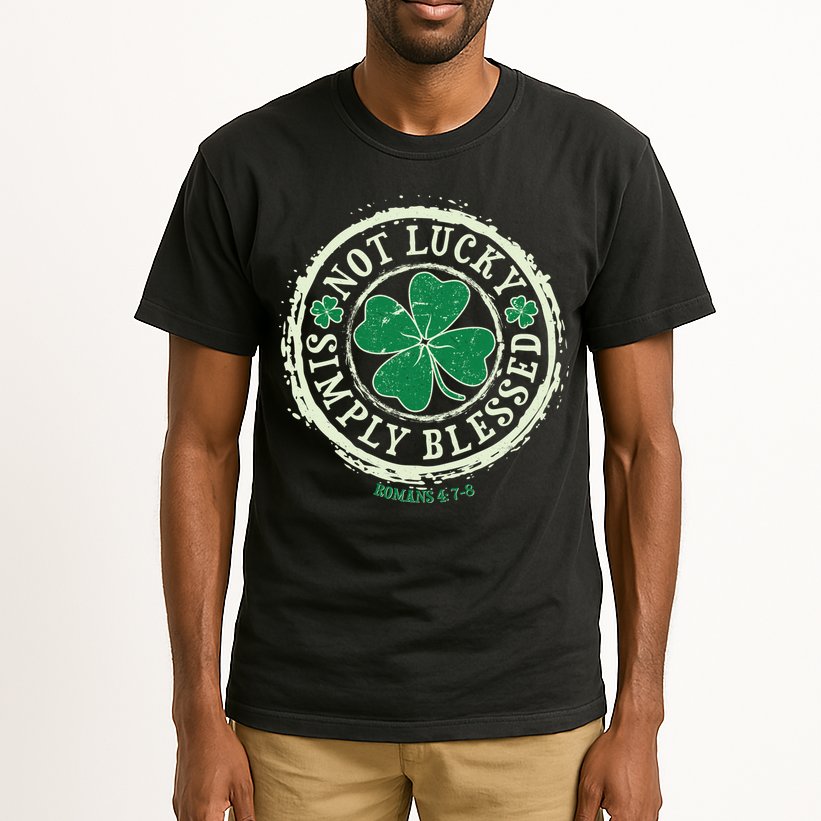 St. Patrick's Day Not Lucky Simply Blessed Romans 4 78 Tall T-Shirt