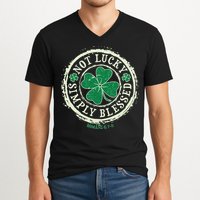 St. Patrick's Day Not Lucky Simply Blessed Romans 4 78 V-Neck T-Shirt