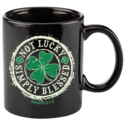 St. Patrick's Day Not Lucky Simply Blessed Romans 4 78 11oz C Handle Ceramic Mug