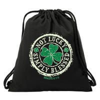 St. Patrick's Day Not Lucky Simply Blessed Romans 4 78 Drawstring Bag