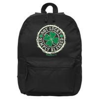 St. Patrick's Day Not Lucky Simply Blessed Romans 4 78 16 in Basic Backpack