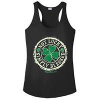 St. Patrick's Day Not Lucky Simply Blessed Romans 4 78 Ladies PosiCharge Competitor Racerback Tank