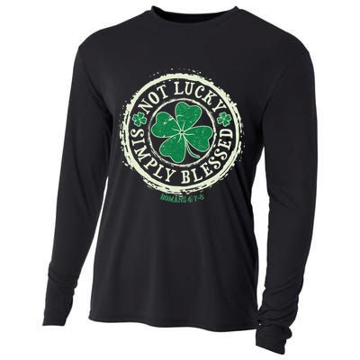 St. Patrick's Day Not Lucky Simply Blessed Romans 4 78 Cooling Performance Long Sleeve Crew
