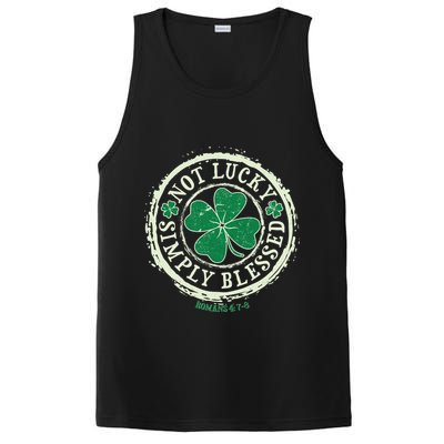 St. Patrick's Day Not Lucky Simply Blessed Romans 4 78 PosiCharge Competitor Tank