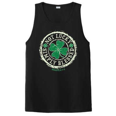 St. Patrick's Day Not Lucky Simply Blessed Romans 4 78 PosiCharge Competitor Tank