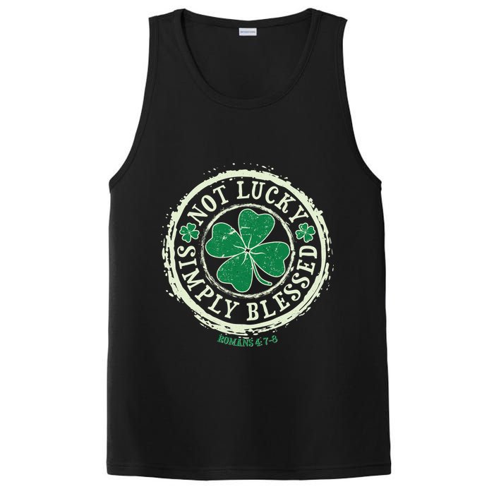 St. Patrick's Day Not Lucky Simply Blessed Romans 4 78 PosiCharge Competitor Tank