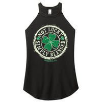 St. Patrick's Day Not Lucky Simply Blessed Romans 4 78 Women's Perfect Tri Rocker Tank