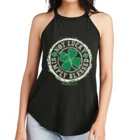 St. Patrick's Day Not Lucky Simply Blessed Romans 4 78 Women's Perfect Tri Rocker Tank