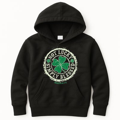 St. Patrick's Day Not Lucky Simply Blessed Romans 4 78 Kids Hoodie