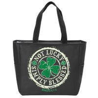 St. Patrick's Day Not Lucky Simply Blessed Romans 4 78 Zip Tote Bag