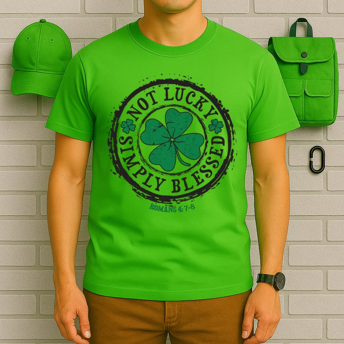 St. Patrick's Day Not Lucky Simply Blessed Romans 4 78 T-Shirt