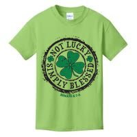 St. Patrick's Day Not Lucky Simply Blessed Romans 4 78 Kids T-Shirt
