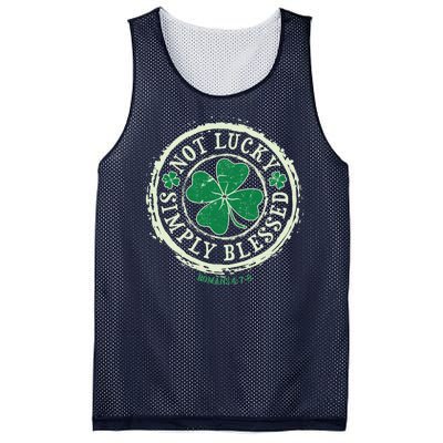 St. Patrick's Day Not Lucky Simply Blessed Romans 4 78 Mesh Reversible Basketball Jersey Tank