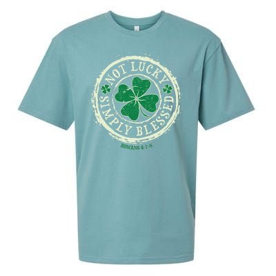 St. Patrick's Day Not Lucky Simply Blessed Romans 4 78 Sueded Cloud Jersey T-Shirt