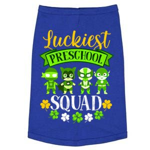 St Patricks Day Teacher Funny Gift Luckiest Preschool Squad Gift Doggie Tank