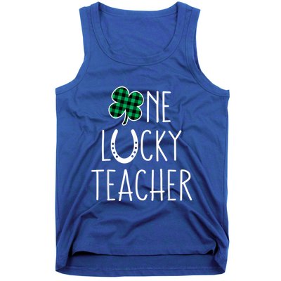 St Patricks Day Prek Kindergarten Teachers One Lucky Teacher Tank Top