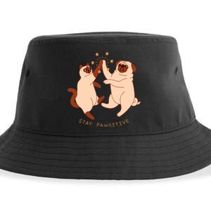 STAY PAWSITIVE Dog And Cat Lover Sustainable Bucket Hat