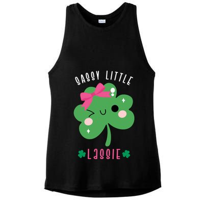 St Patricks Day Sassy Little Lassie Cute Funny Ladies PosiCharge Tri-Blend Wicking Tank