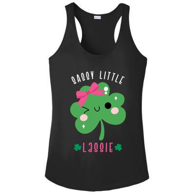 St Patricks Day Sassy Little Lassie Cute Funny Ladies PosiCharge Competitor Racerback Tank