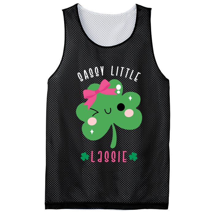 St Patricks Day Sassy Little Lassie Cute Funny Mesh Reversible Basketball Jersey Tank