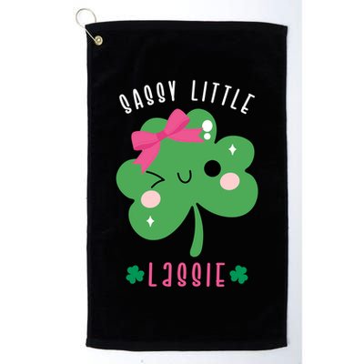 St Patricks Day Sassy Little Lassie Cute Funny Golf Towel