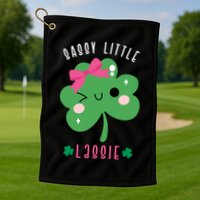 St Patricks Day Sassy Little Lassie Cute Funny Golf Towel