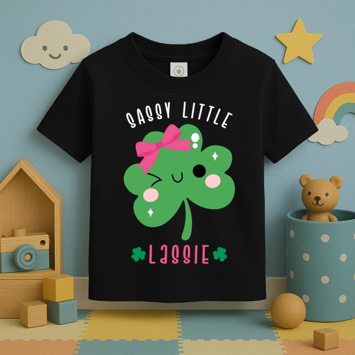 St Patricks Day Sassy Little Lassie Cute Funny Toddler T-Shirt