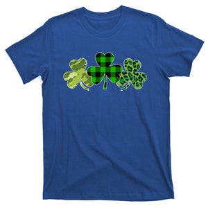 St Patricks Day Plaid Shamrock Green Leopard Irish Cute Gift T-Shirt