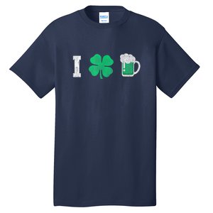 St Patricks Day Cute I Love Green Beer Shamrock Gift Tall T-Shirt