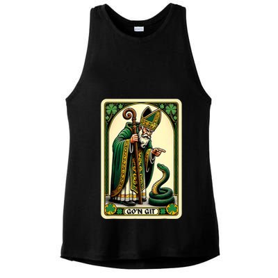 St Patricks Day Tarot Card GoN Git Funny St Patrick Ladies PosiCharge Tri-Blend Wicking Tank