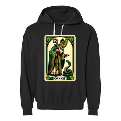St Patricks Day Tarot Card GoN Git Funny St Patrick Garment-Dyed Fleece Hoodie