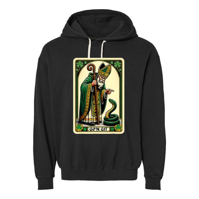 St Patricks Day Tarot Card GoN Git Funny St Patrick Garment-Dyed Fleece Hoodie