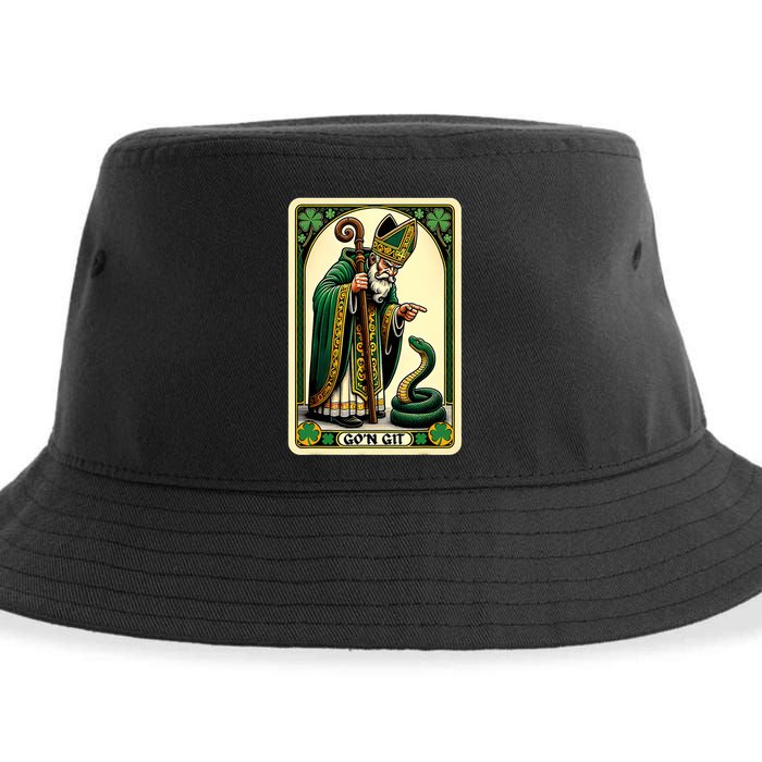 St Patricks Day Tarot Card GoN Git Funny St Patrick Sustainable Bucket Hat