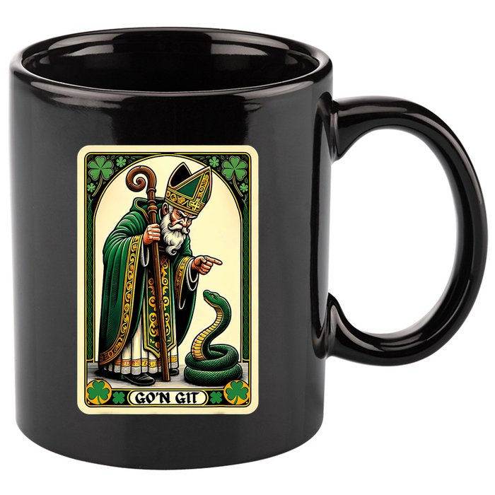 St Patricks Day Tarot Card GoN Git Funny St Patrick 11oz C Handle Ceramic Mug